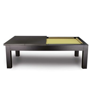 Penelope pool table side view with half dining top